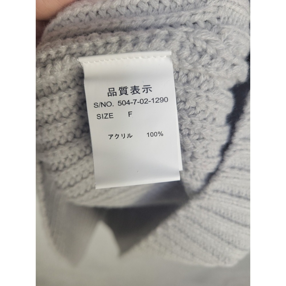 One Way Women's Sweater F Beige Knit Pullover Black Ribbon Lace Up Detail Japan - Picture 4 of 9